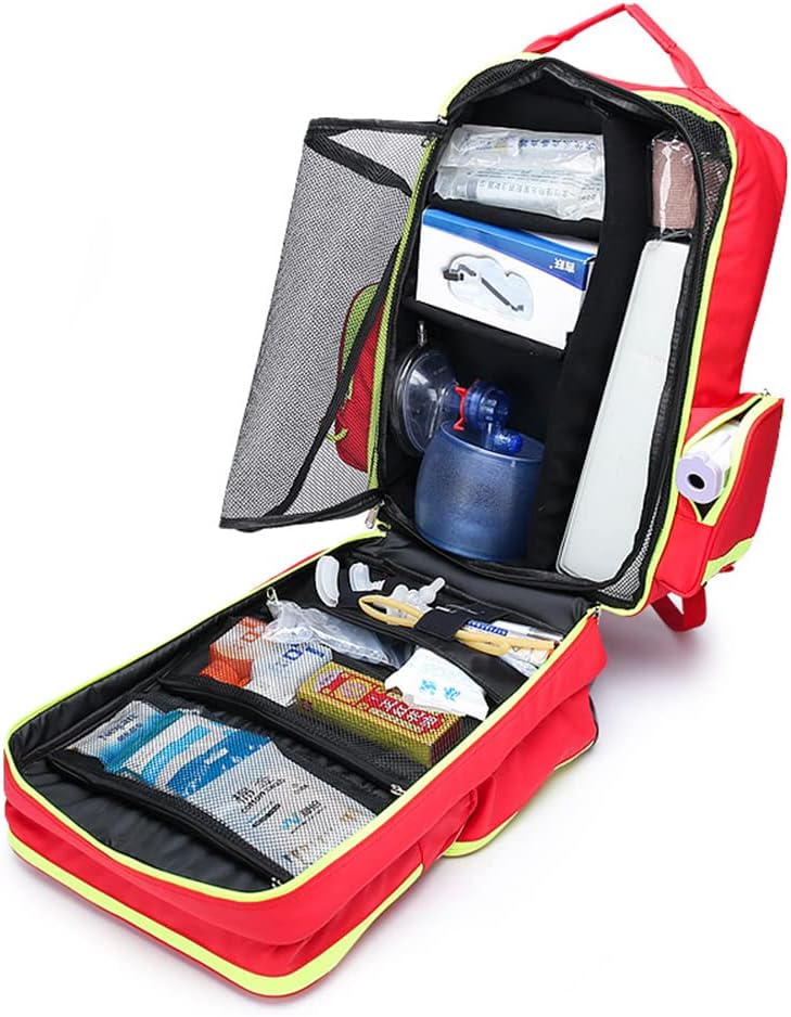 Compact First Aid Kit Emergency Survival Trauma Kit Medical Kit with Labeled Compartments for Camping Hiking Travel Hunting Family School Car