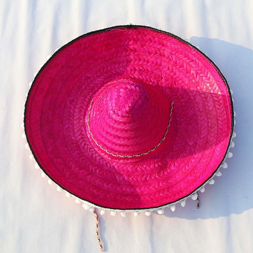 Sombreros de paja coloridos de ala ancha para fiesta mexicana de verano, preformance para el carnaval, sombreros de paja de verano naturales