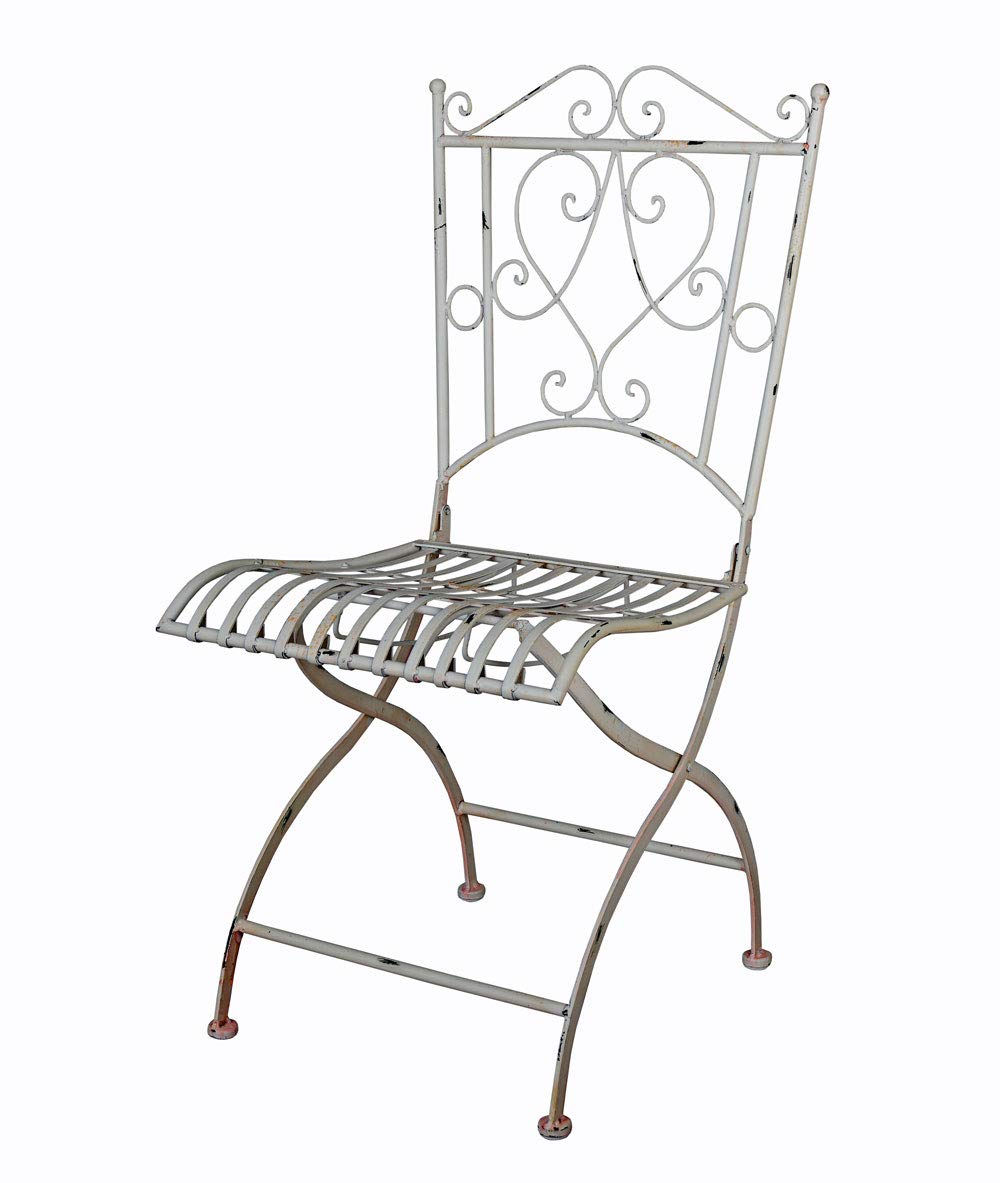 Nostalgiczne krzesło ogrodowe metalowe krzesło białe krzesło shabby chic