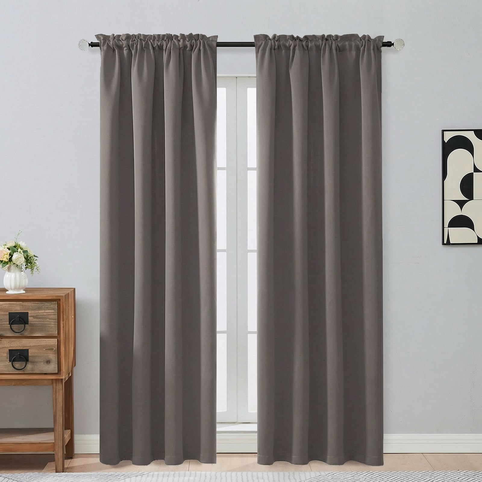 OVZME Latte Blackout Curtains for Bedroom 84 Inch Length 2 Panels Set, Thermal Insulated Curtains for Living Room Nursery, Energy Saving Cortinas Blackout para Dormitorio, 2x40Wx84L