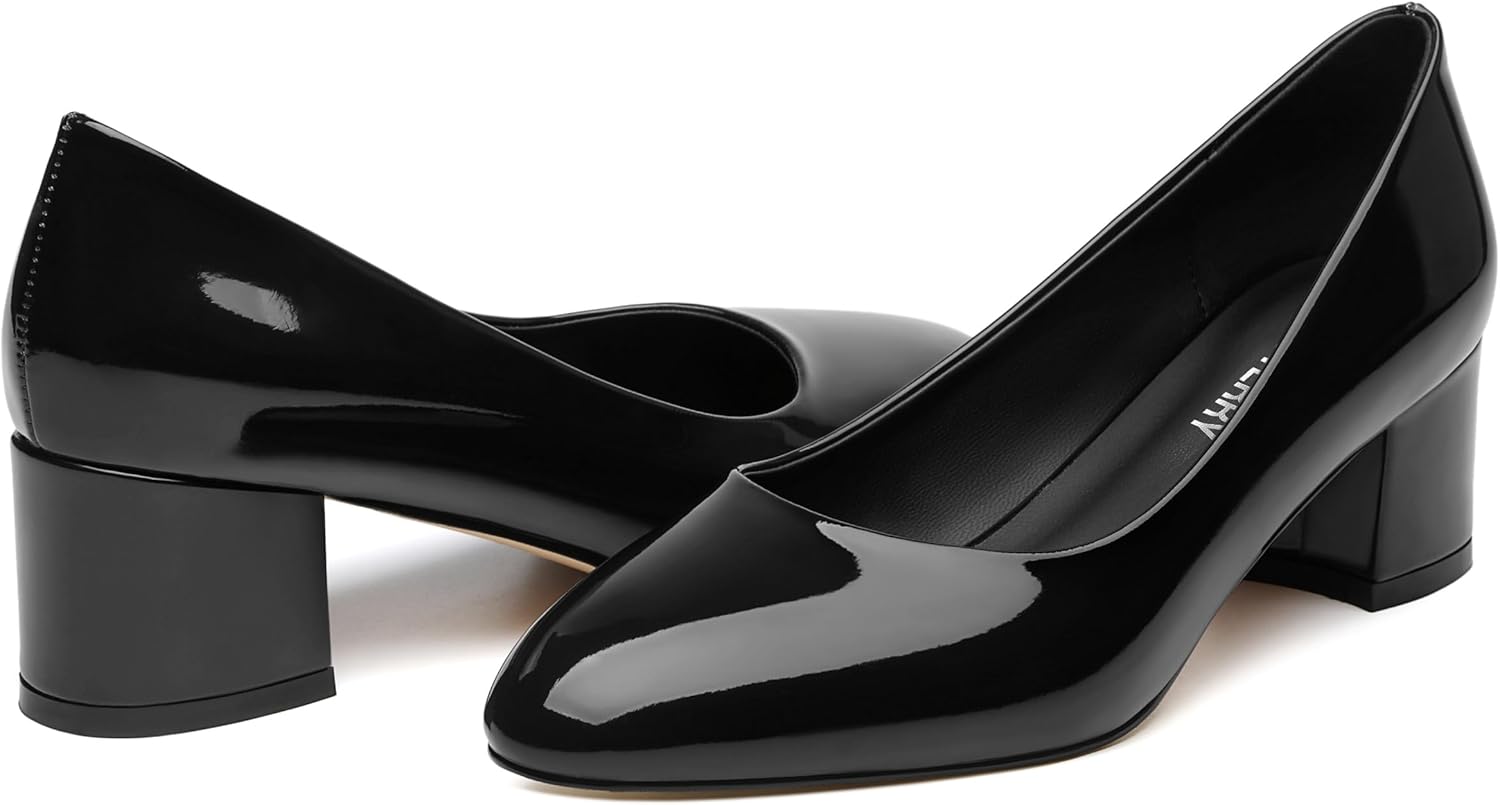 SKYSTERRY Women's Pumps Chunky Block Closed Round Toe Heels Low Heel Comfortable Dress Shoes for Business Work Wedding 2 Inch - Image 5