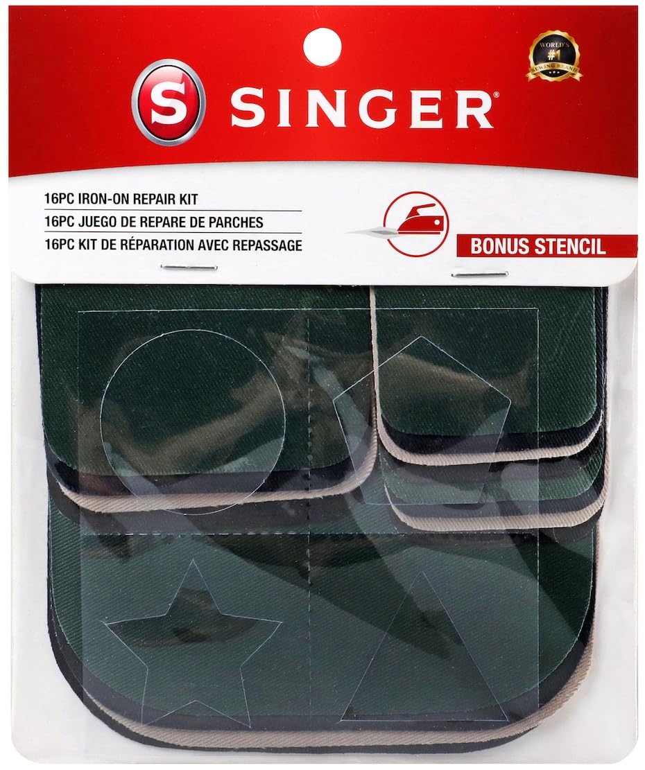 Singer Polyester Iron-On Patches Repair Kit 1-Assorted Colors