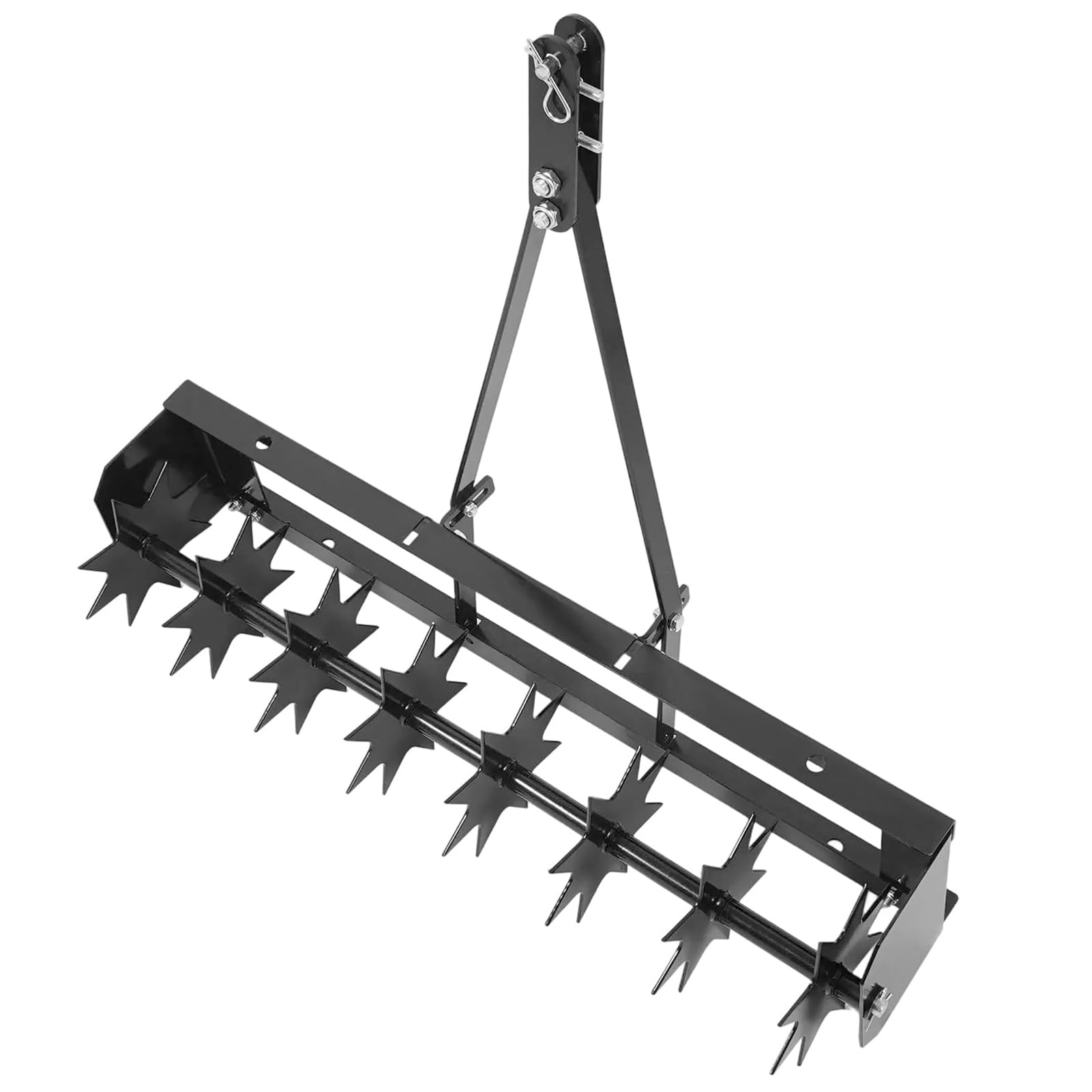 Aireador CéSped Manual 81 CM, Tractor con PúAs PenetracióN Profunda, Aireador PúAs Remolcable, con PúAs Acero Galvanizado Y Barra Remolque Ancha, para Jardines, CéSpedes Y Granjas
