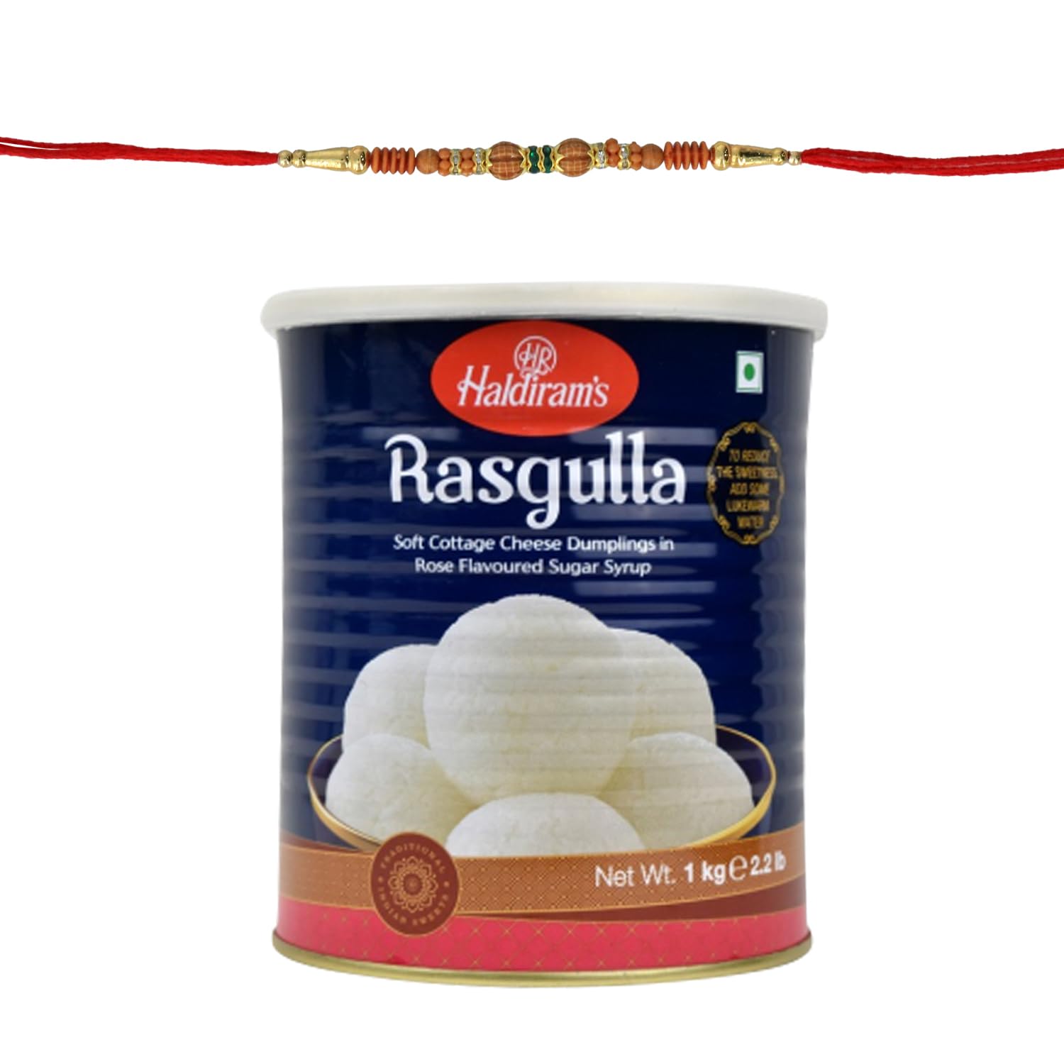 Generic Haldiram's Rasgulla with Rakhi Combo A9 | Rakhi for Brother with Sweet - 1 KG