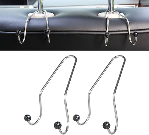 Ganchos para asiento de automóvil con diamantes de imitación, ganchos organizadores universales para reposacabezas de automóvil, ganchos A-Negro