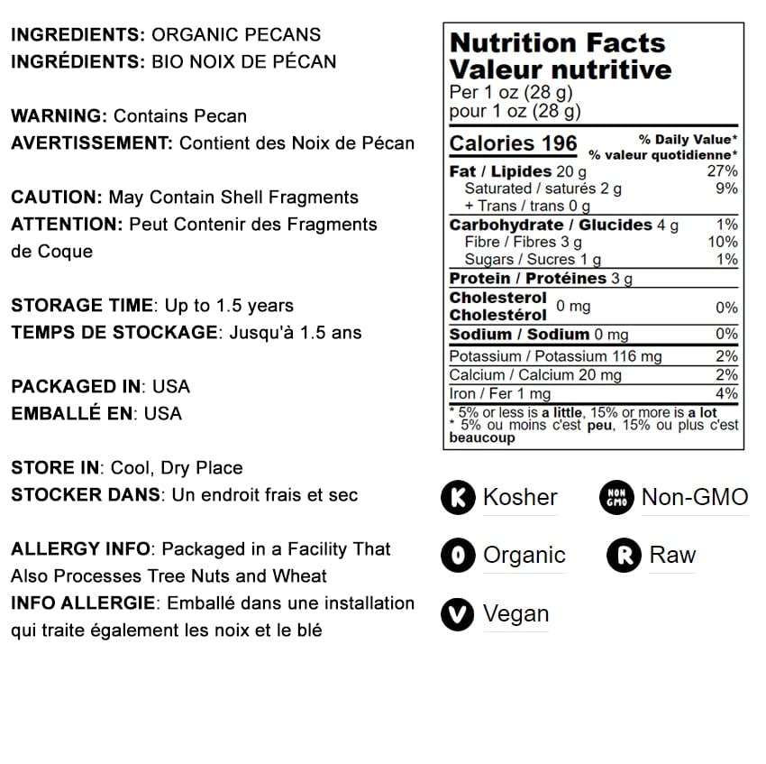 Miniatura 4 de Food to Live Piezas de nuez orgánica, 6 libras  Nueces crudas, picadas, sin OMG, sin sal, sin tostar, Kosher, sin cáscara, vegano, keto, sirtfood, a