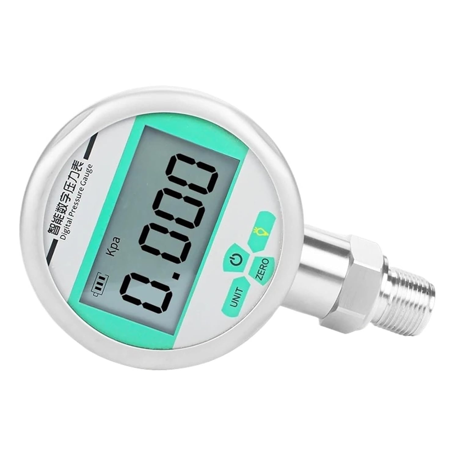 1pc Hydraulic Pressure Manometer Pressure Meter M20*1.5 Digital Pressure Gauge 80mm Electrical Contact Pressure Gauge(White,0-1.6Mpa)