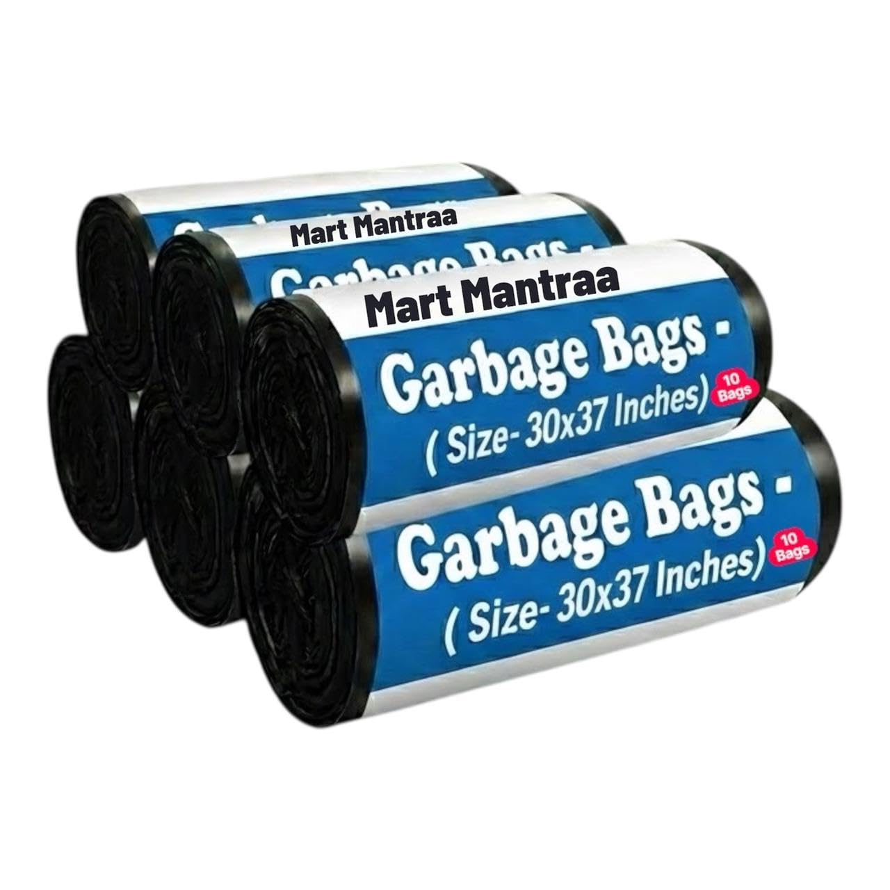 Garbage Bags | Garbage Bags for Dustbin | Extra Large XL | 30 x 37 in | For Dry & Wet Waste | Black | 10 Bags x 6 Rolls(60)