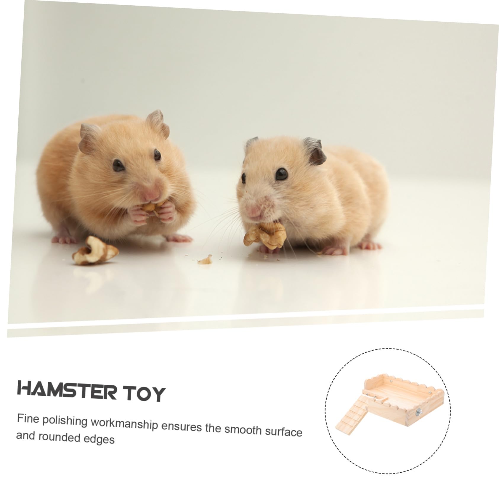 Spielzeugplattform Schraubmontage Holz mit Hamster und Meerschweinchen