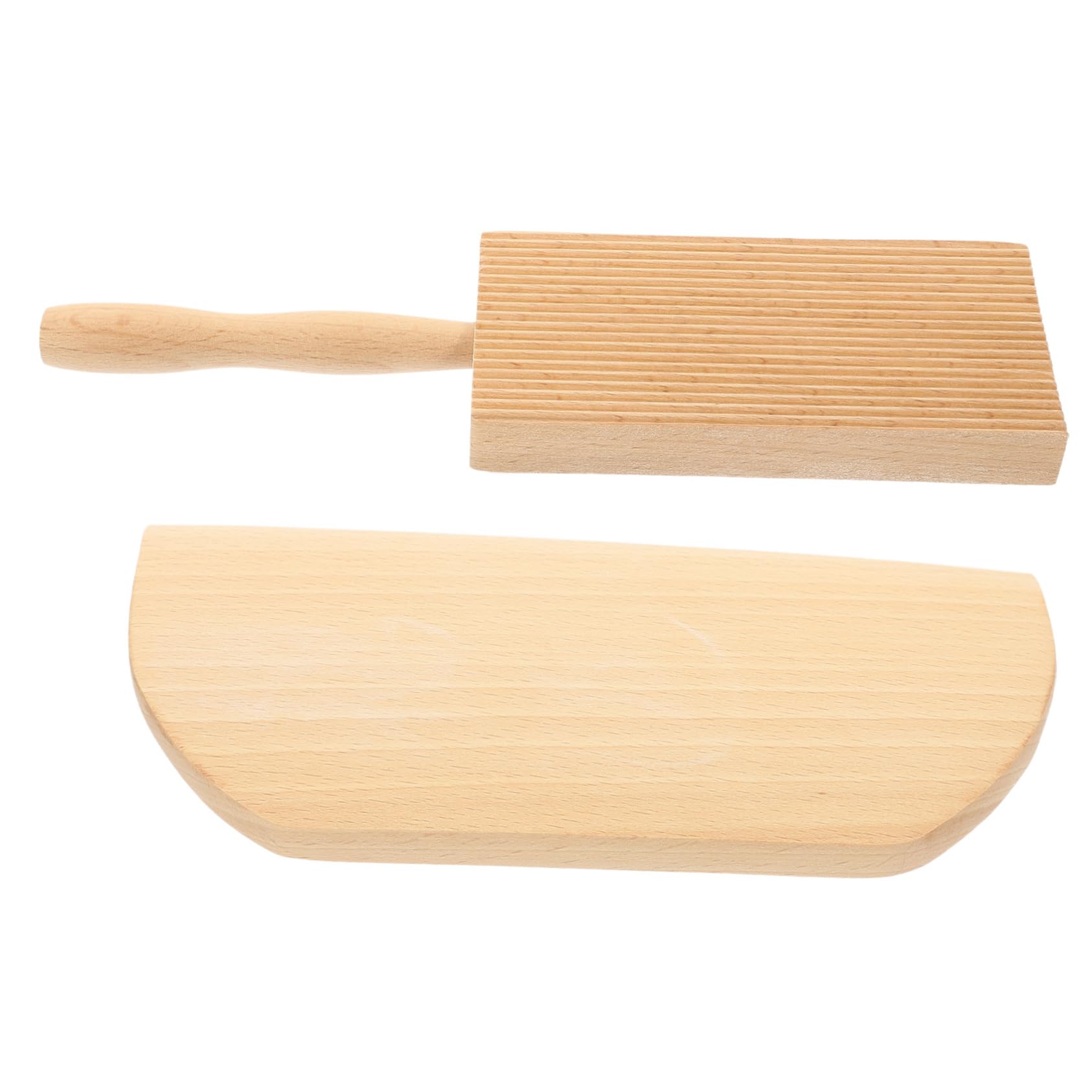 VINTORKY 2Pcs Gnocchi Making Kit Convenient Wooden Pasta Board with Scraper Wear Resistant Dough Paddle for Preparation and Baking