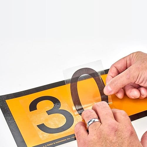 Miniatura 3 de Placard Vinyl Numbering Kit - 3.5" H Permanent Adhesive Clear-Back Vinyl with Black Numbers - 50 Decals of 0-9, 500 Total Per Kit, DOT Compliant, J.