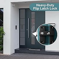 Vista 6 de Patio Door Latch - Heavy Duty Barn Door Latch, Gate Latches and Locks, Latches Slide Lock, 180 Degree Latches Slide Lock, Interior Door Latch for