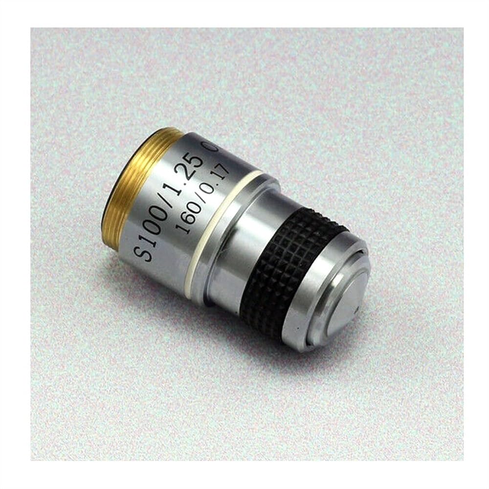 Microscope 185 Achromatic Objective Lens Biological Microscope Objective Lens 4X 10X 20X 40X 60X 100X 1PC(100X)