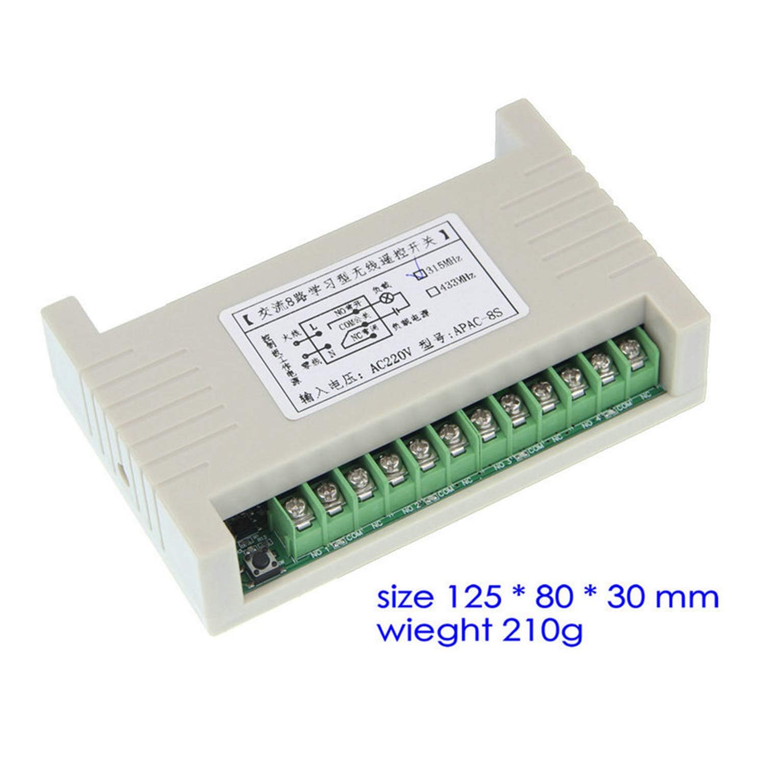 8 Kanäle AC 220V 230V kabellose Fernbedienung Funkschalter LED Schalter System Empfänger Sender Relaismodul Lampen motor-200M Fernbedienung Messehallen Garagentor Kran Regler