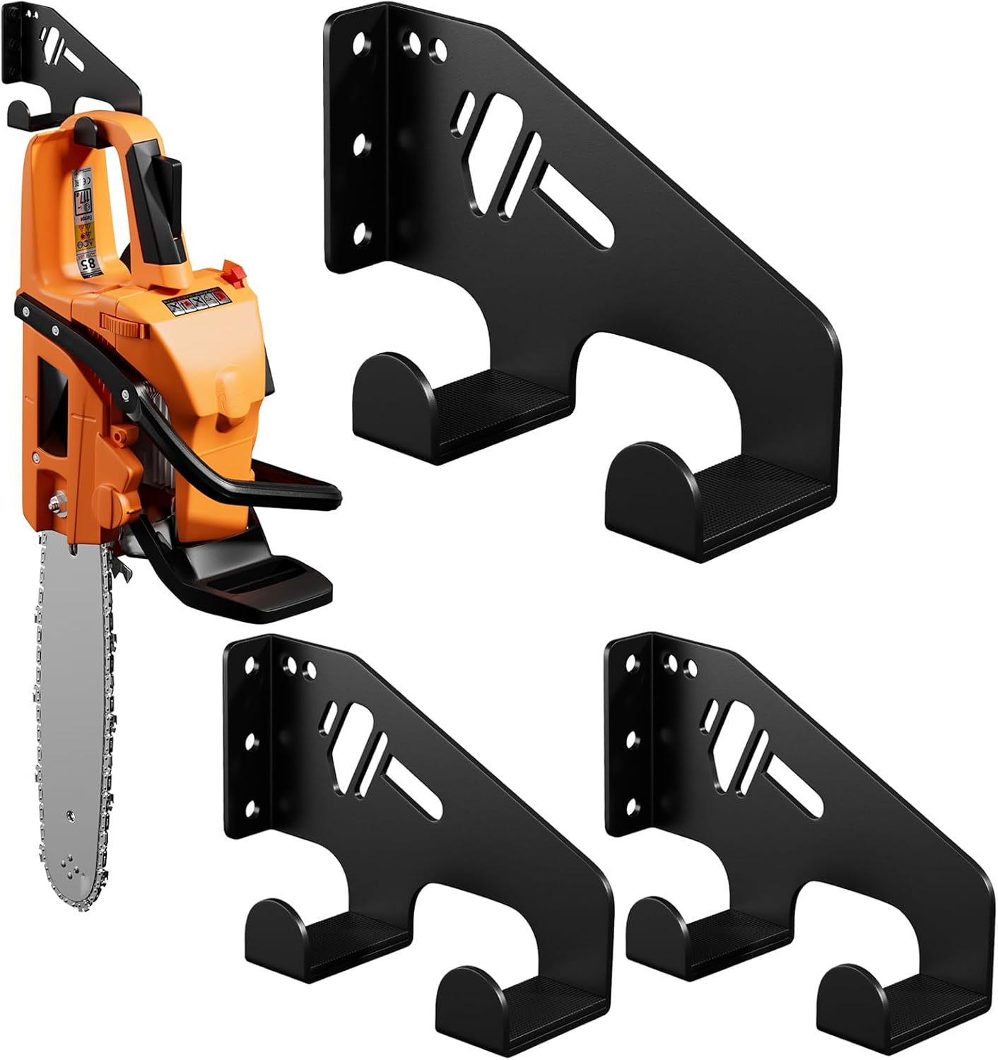 XZHXFX Chainsaw Hanger Wall Mount - Heavy Duty Chainsaw Holder for Garage Organization, Storage Shed Organizer, Chainsaw Rack with Protective Pad, Garage Tools, 3 Packs
