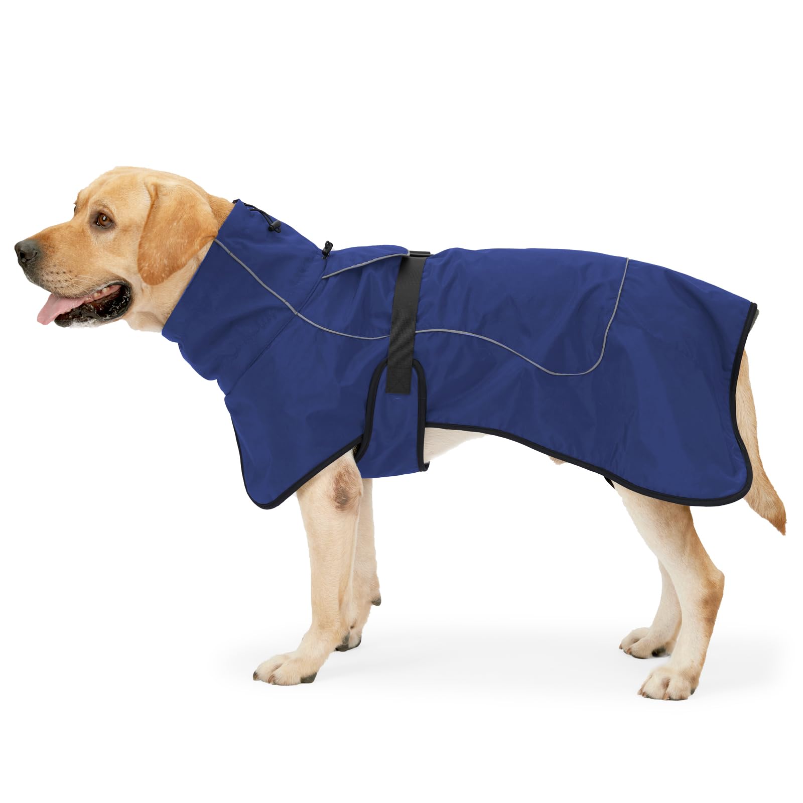 PAWIVID Waterproof Dog Coat - Reflective Warm Winter Jacket with Soft Fleece Lining, Snug Cold Weather Protection for Small Medium Large Dogs, Indoor & Outdoor, Camping Hiking (Navy, L)