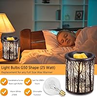 Vista 9 de Bombillas calentadoras de cera de 25 W, bombillas para calentador aromático de tamaño completo, 6 paquetes de bombillas E12 tipo G, regulables