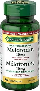 Nature's Bounty Melatonin 10mg 120 Count Value Size Helps Reset Body's Sleep-Wake Cycle, Reduce Effects of Jet-lag, Reduce Time it Takes to Get to Sleep
