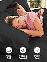 Vista 5 de Juego de sábanas de tamaño individual XL, transpirables, refrescantes, con esquinas extraprofundas de 18-24 pulgadas, de ajuste fácil, supersuaves