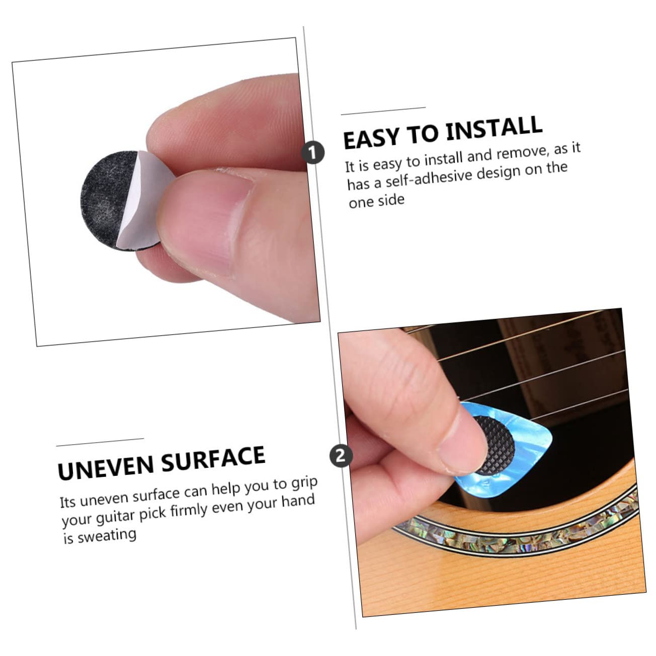 VICASKY 160piezas Agarre De Goma Para Púas De Guitarra Antideslizante y Autoadhesivo Para Músicos y Performances Accesorios Para Guitarra