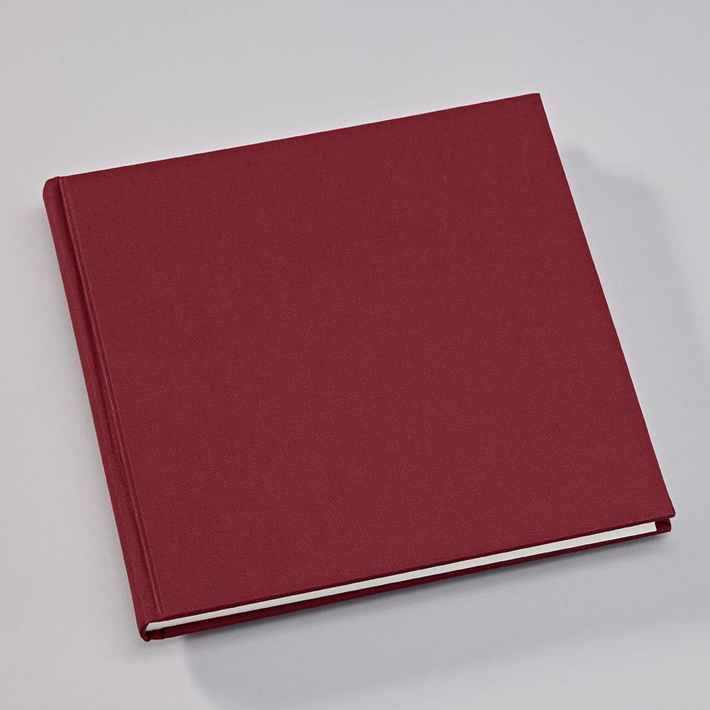 Semikolon 353525 Libro de visitas - 25 x 23 cm - con 180 páginas en blanco para personalizar, marcapáginas - burdeos rojo oscuro