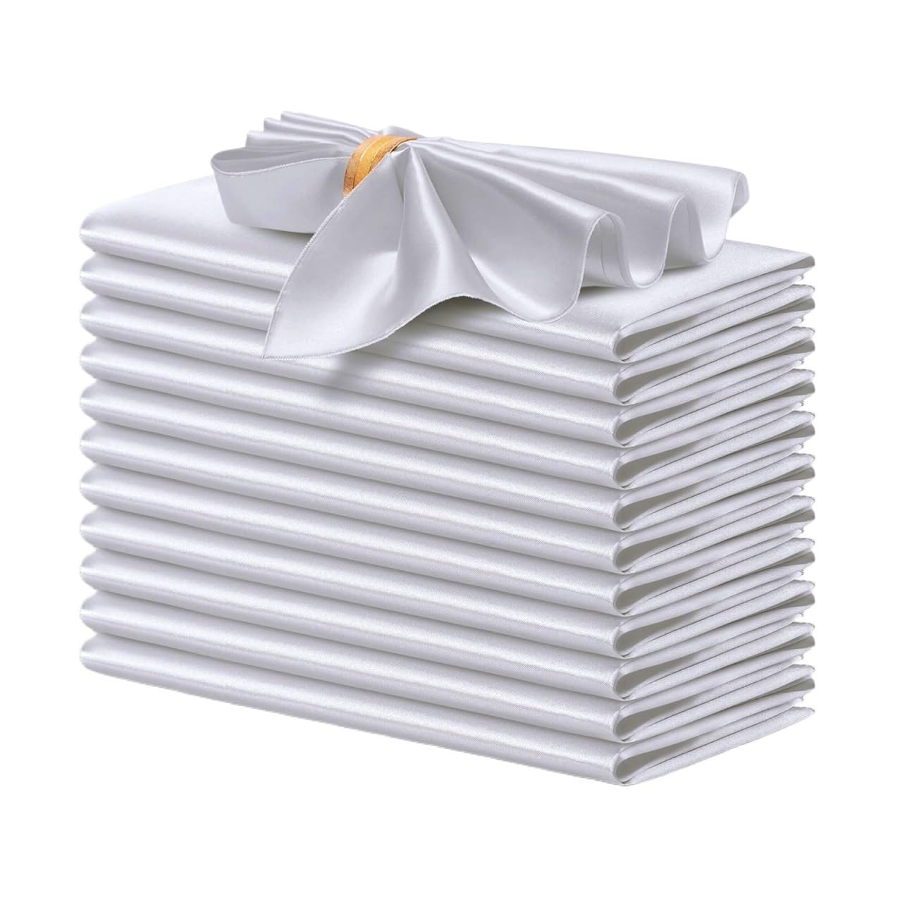 12PCS Pink Satin Napkin 30×30cm Soft Table Napkins For Romantic Weddings Party Dinner Decoration(Silver)