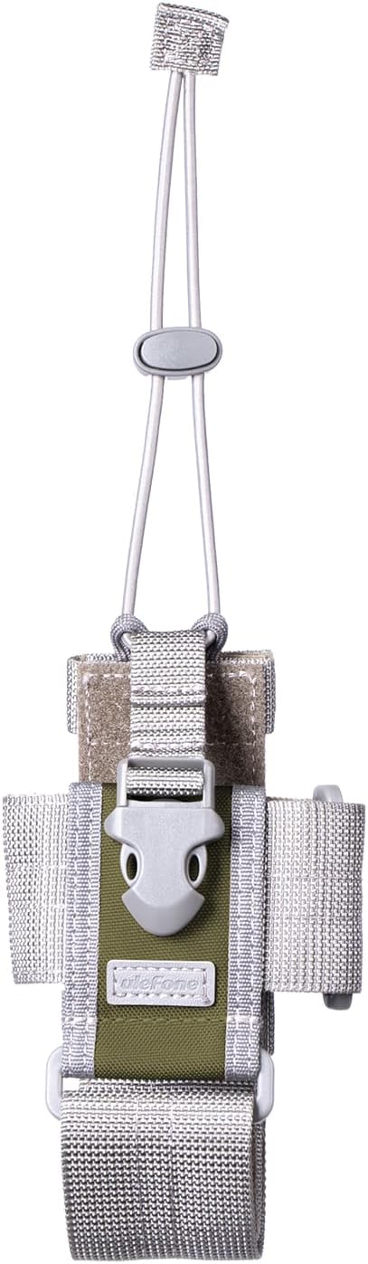 Top view of the holster showing the elastic cord and adjustable straps.