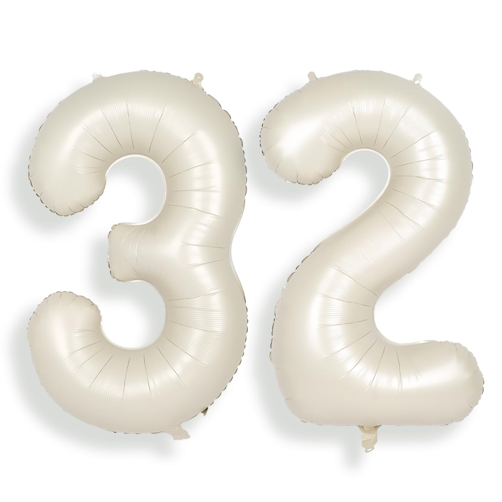 SUWEN 40 Inch Cream White 32 Number Balloon Foil 0-9 Birthday Big Numbers
