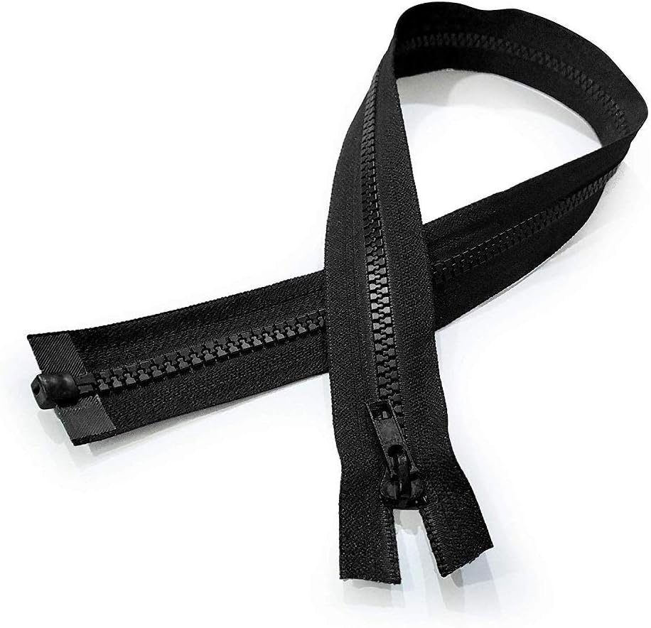 AANIJ® Sport Separating Zipper 24 Inch Color Black Coats, Jacket Zipper Black Molded Plastic Zippers (Pack of 5)