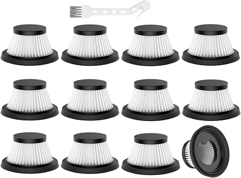 Vacuum Filter Replacement for Compact Cordless Vacuum Cleaner as Seen on TV | Washable & Reusable Vac Replacement Parts, 12 Pack