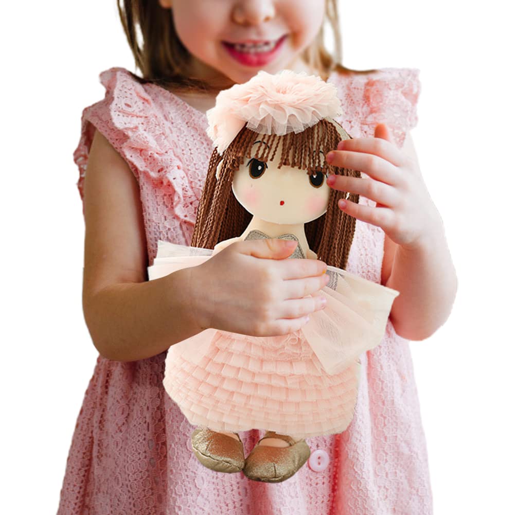 Bambola Peluche Carrie 12 Pollici &ndash; Morbida E Adorabile Con Salopette E Fiocco, Regalo Per Bambini Dai 3 Anni