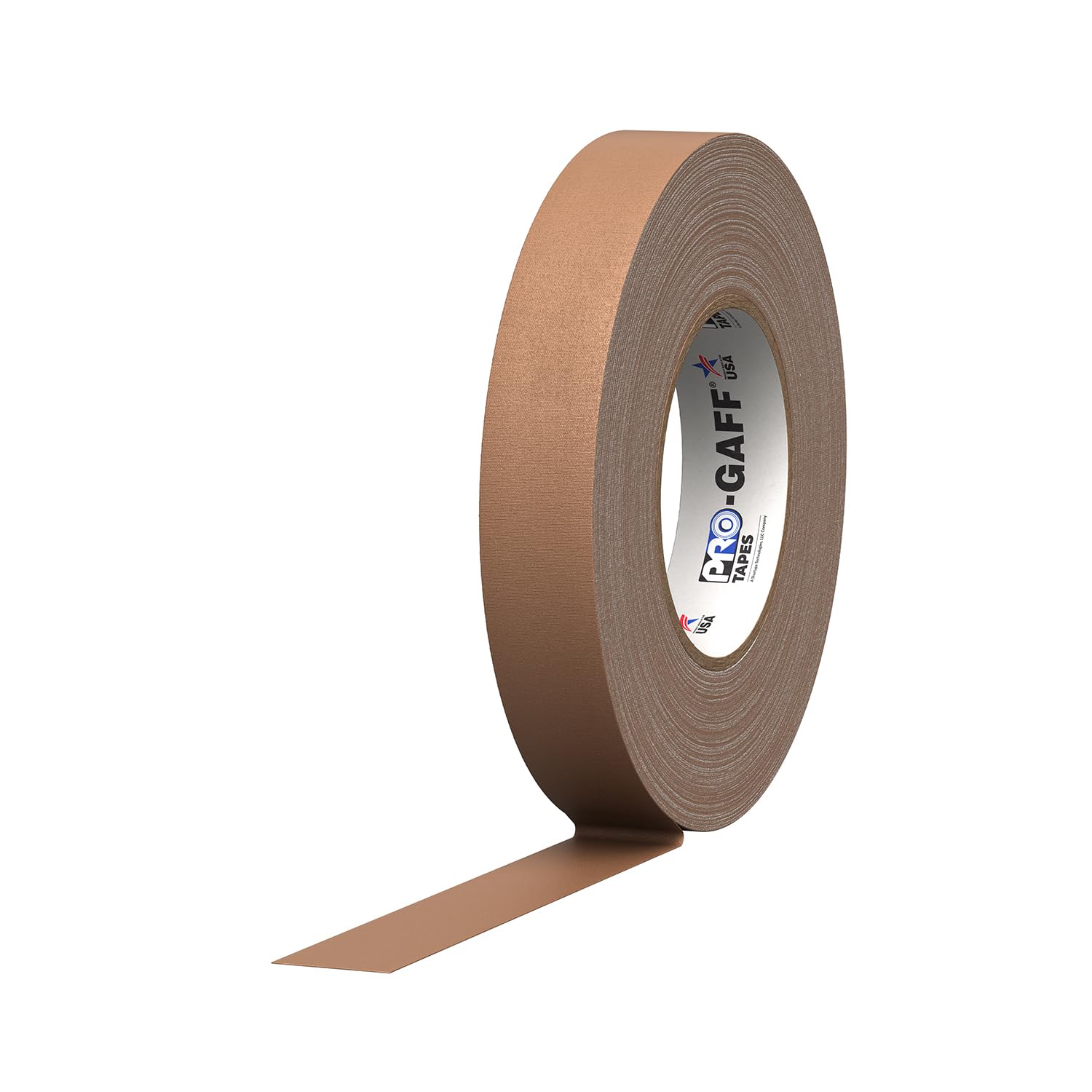 1" Width ProTapes Pro Gaff Premium Matte Cloth Gaffer's Tape With Rubber Adhesive, 11 mils Thick, 55 yds Length, Tan (Pack of 1)