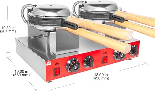 Miniatura 2 de ALDKitchen Máquina de gofres perforada mejorada giratoria profesional (parrilla/horno para cocinar hojaldre, estilo Hong Kong, huevo, QQ,