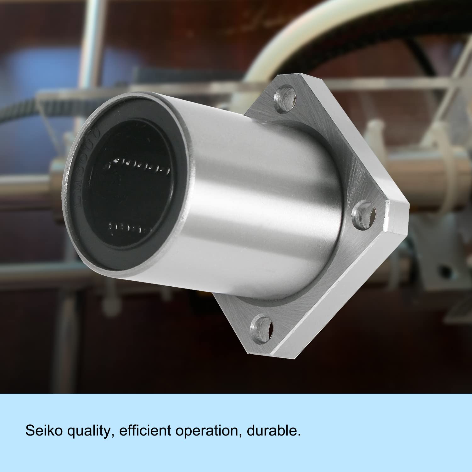 Aopin LMK40UU Square Flange Linear Motion Ball Bearing, ID 40mm, OD 60mm Linear Ball Bearings Sae52100 Carbon Steel, 6 Rows of Steel Balls, Great for CNC, 3D Printer, Linear Rail Guide