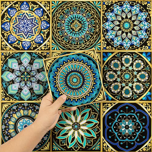 Hode Fliesenaufkleber Klebefliesen Küche Bad 15x15 Gold 50 Stück, Selbstklebende Fliesen Wand Fliesenfolie Wasserfest Haftstark Hode Fliesenaufkleber Klebefliesen Küche Bad 15x15 Gold 50 Stück, Selbstklebende Fliesen Wand Fliesenfolie Wasserfest Haftstark