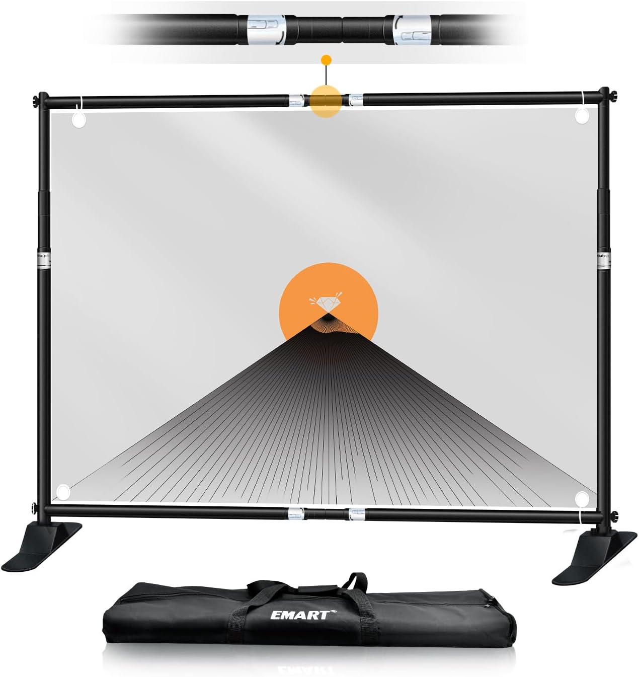 EMART 10x8 ft Heavy Duty Banner Stand Kit, Adjustable Frame for Step and Repeat Backdrops, Ideal for Photography, Trade Shows, and Photo Booths