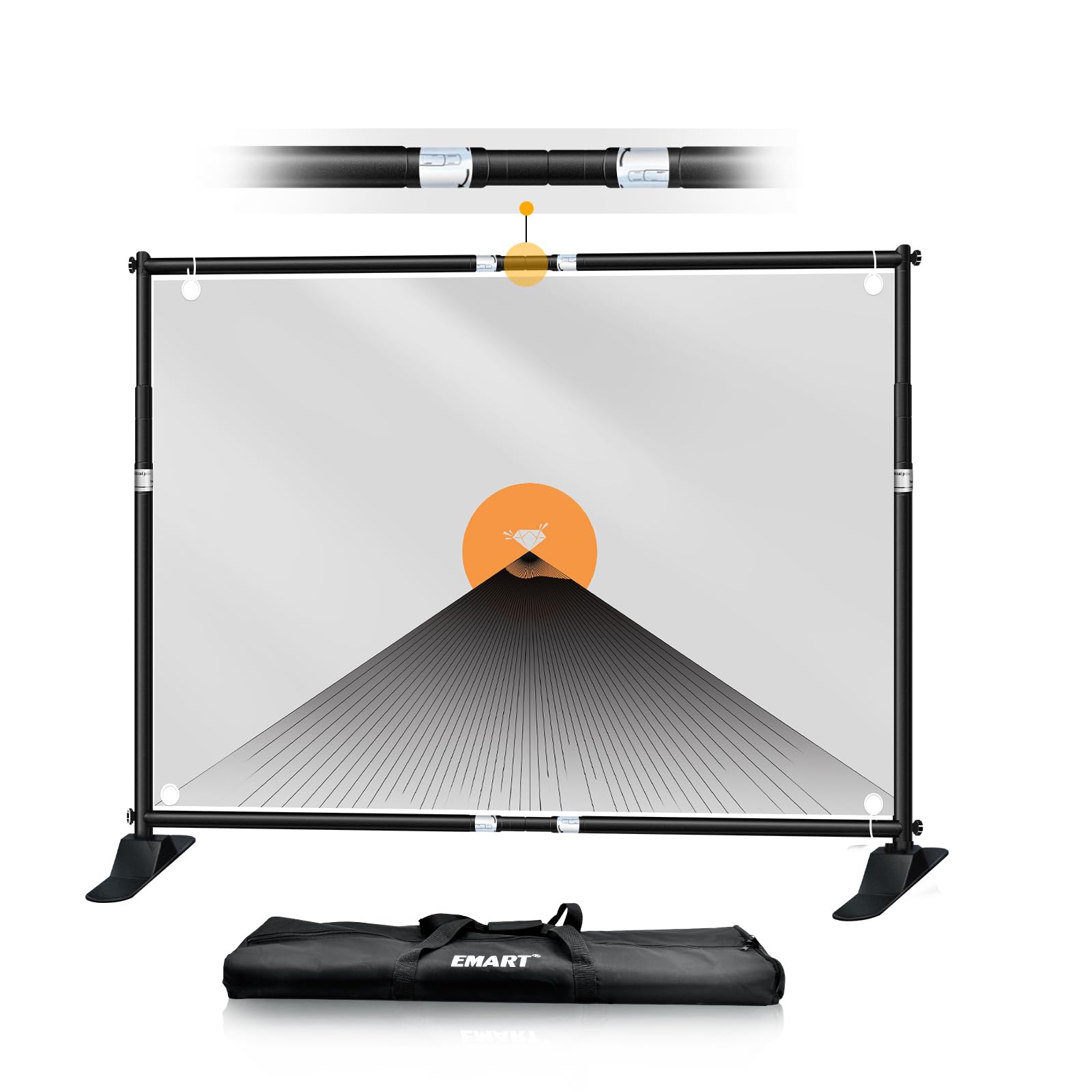 EMART Supporto per Banner 3 x 2,4 m, Supporti per Fondale Fotografico Regolabile per Studio, Fotografia di Ritratti e Prodotti - Aggiornato