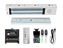 Door Access Control System Outswinging 600lbs Magnetic Lock Kit Build-in Alarm Beeper with Remote Controller Exit Button