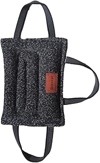 Tealover Dog Training Bite Tug Toy with 3 Handles Jute Bite Pillow,Black