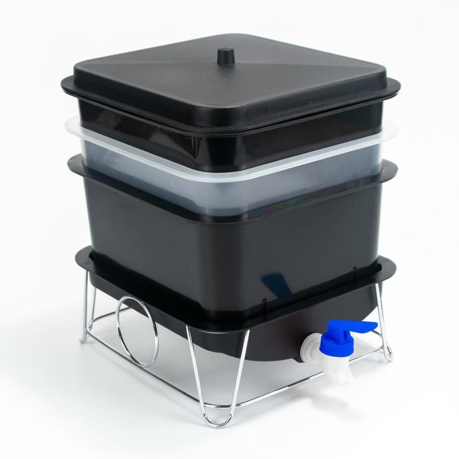 MYADDICTION Creates Natural Fertilizer Vermicomposting Bin Stackable Trays Stacking Worm Composter Eco-Friendly Kitchen Scrap Composter for Gardeners, Homeowners, Garden, Balcony, Outdoor, B-picture-31