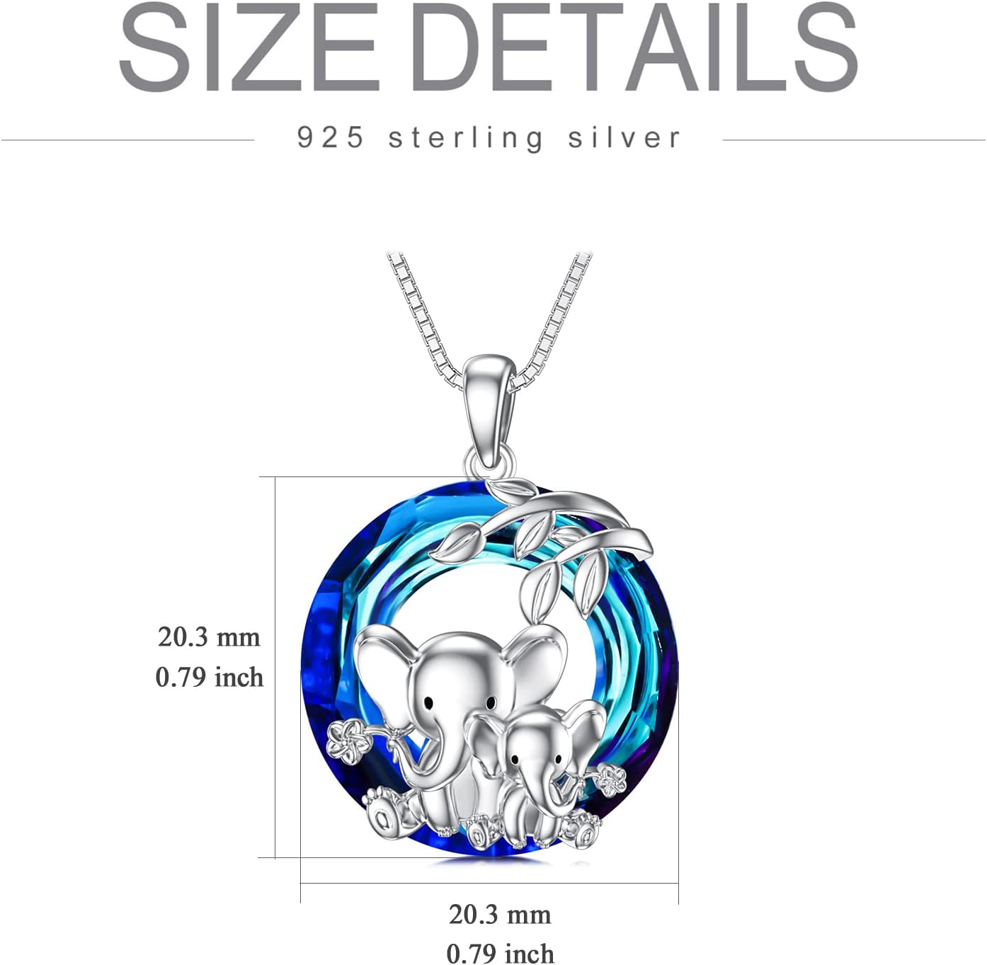 Elephant Necklace 925 Sterling Silver Elephant Crystal Pendant Necklaces Animal Elephants Jewelry Gifts for Women - Image 4