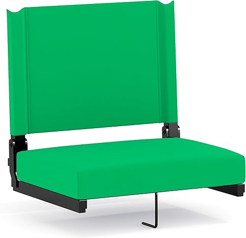 Flash Furniture - asiento cómodo para usar en gradas de Flash - soporta 500 libras Silla de estadio ligera con asa y asiento ultra acolchado, color