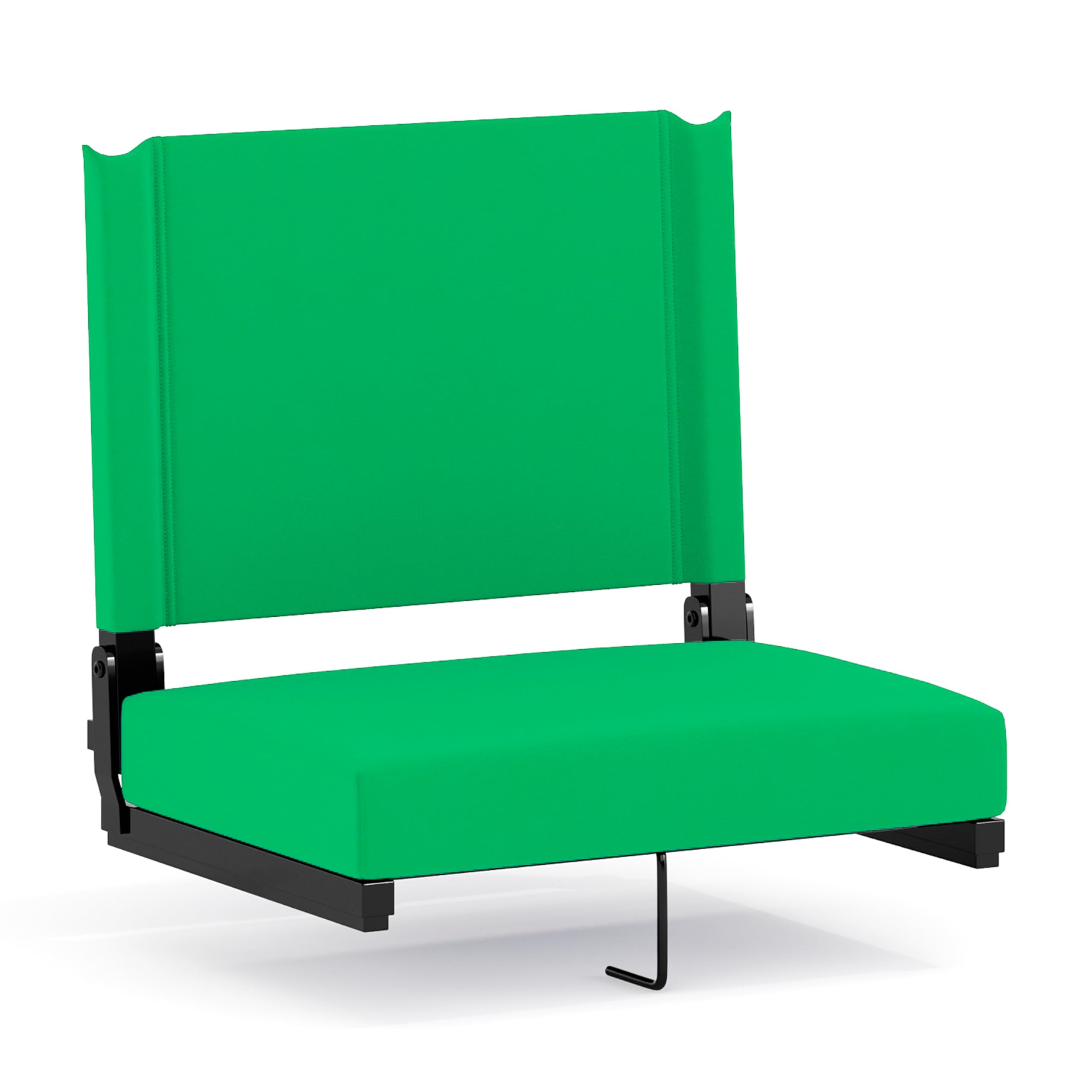 Flash Furniture Grandstand Portable Stadium Seat for Bleachers or Benches, Folding Padded Stadium Chair with Carrying Handle, 500 lb. Weight Capacity, Bright Green