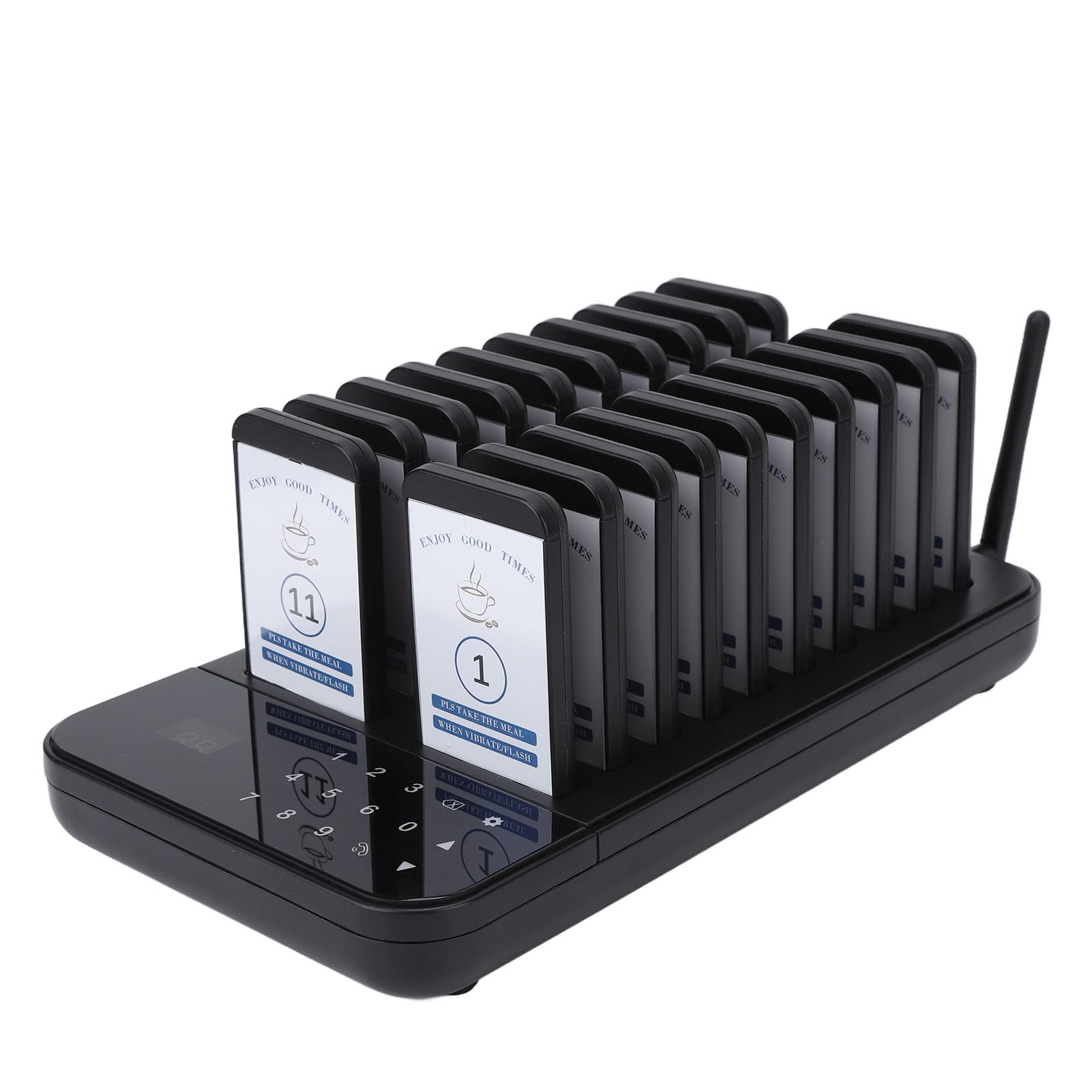Dpofirs Pager für Restaurants, Paging System mit 20 Pagern, Buzzer Beep Lineup Waiting Queue Signal Calling Customer Service for Cuisine Hospital Clinic(EU)