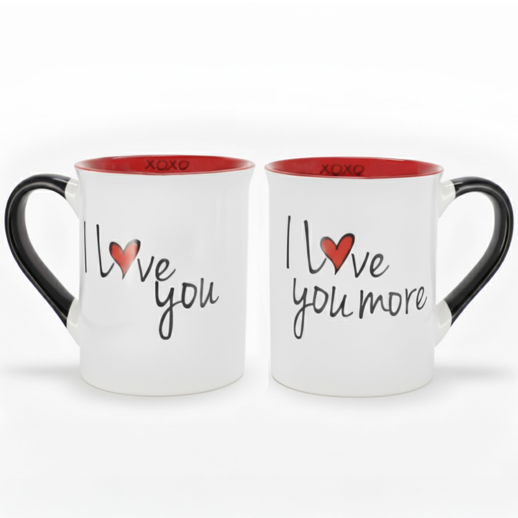 Cottage Creek Mugs | Mug Set of 2 16oz. Ceramic Coffee Cups | I Love You More Coffee Mugs for Men and Women | Perfect Couples Engagement, Bridal Shower, Wedding & Valentine's Day Gifts