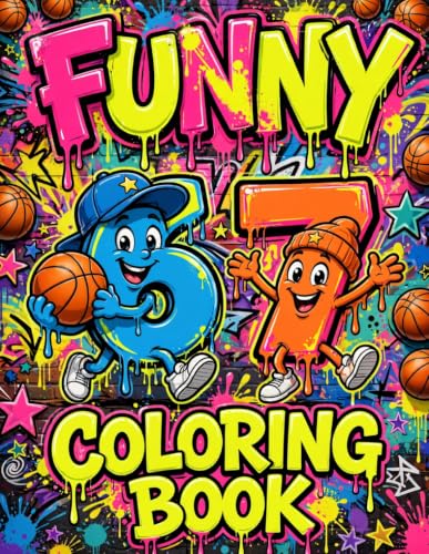 Funny 6 7 Coloring Book: 40 Bold Graffiti Street Art Designs for all ages, Basketball, Sneakers and Meme Fun, Single Sided Large Print image 2