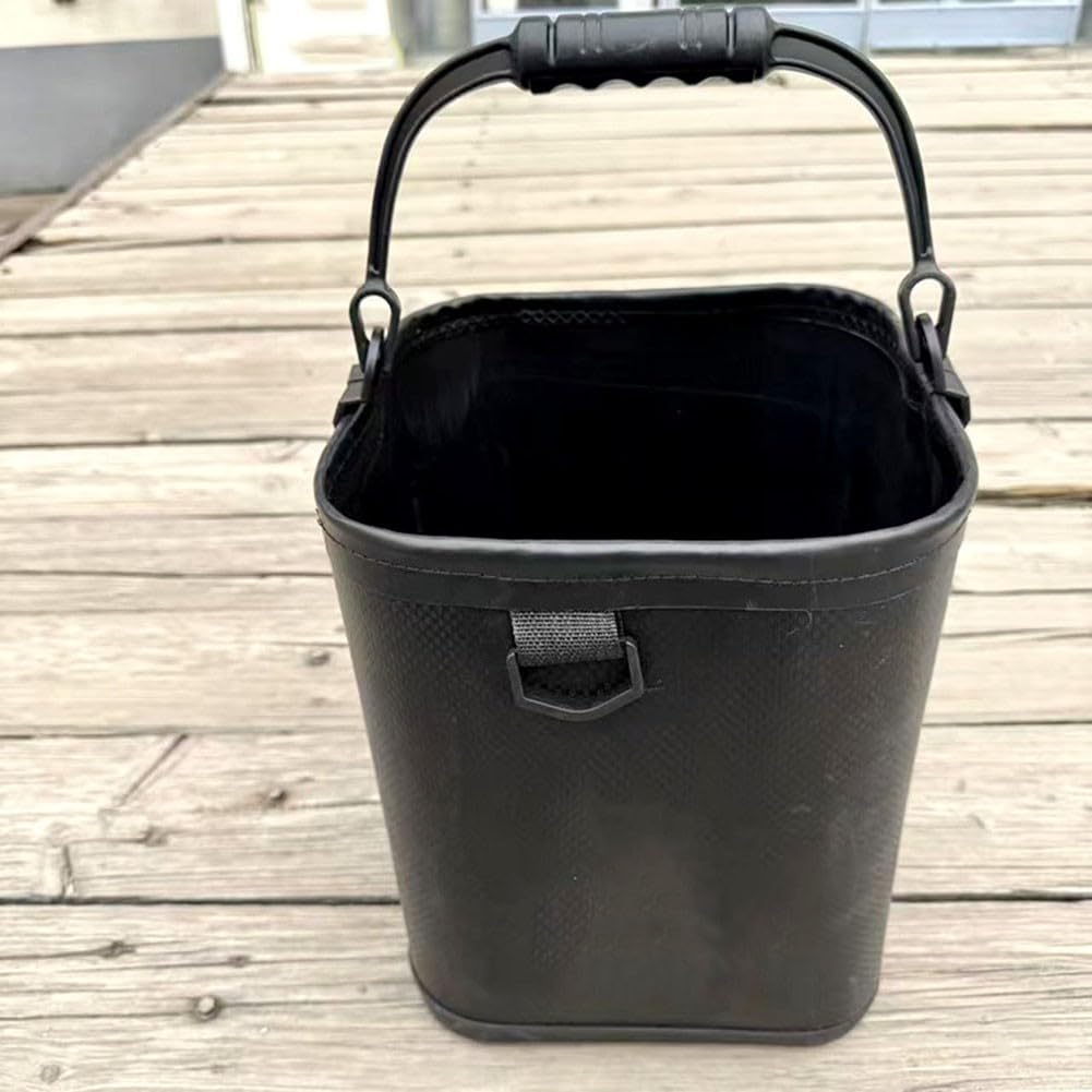 Faltbarer Eimer EVA 3L Fischeimer Wasserdicht(black) | Faltbares Design, 70% Platzersparnis, ideal für kleine Räume, Wohnmobile, Reisen