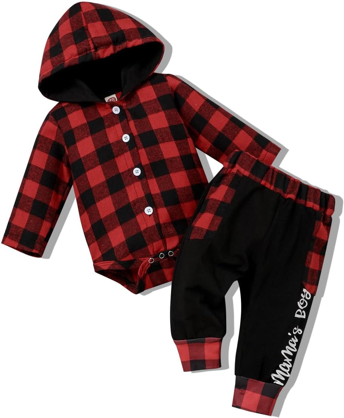 Fuermos Newborn Baby Boy Clothes Plaid Button Long Sleeve Hoodie Romper+ Mama’s Boy Pants Fall Winter Outfits Set Fuermos Newborn Baby Boy Clothes Plaid Button Long Sleeve Hoodie Romper+ Mama’s Boy Pants Fall Winter Outfits Set
