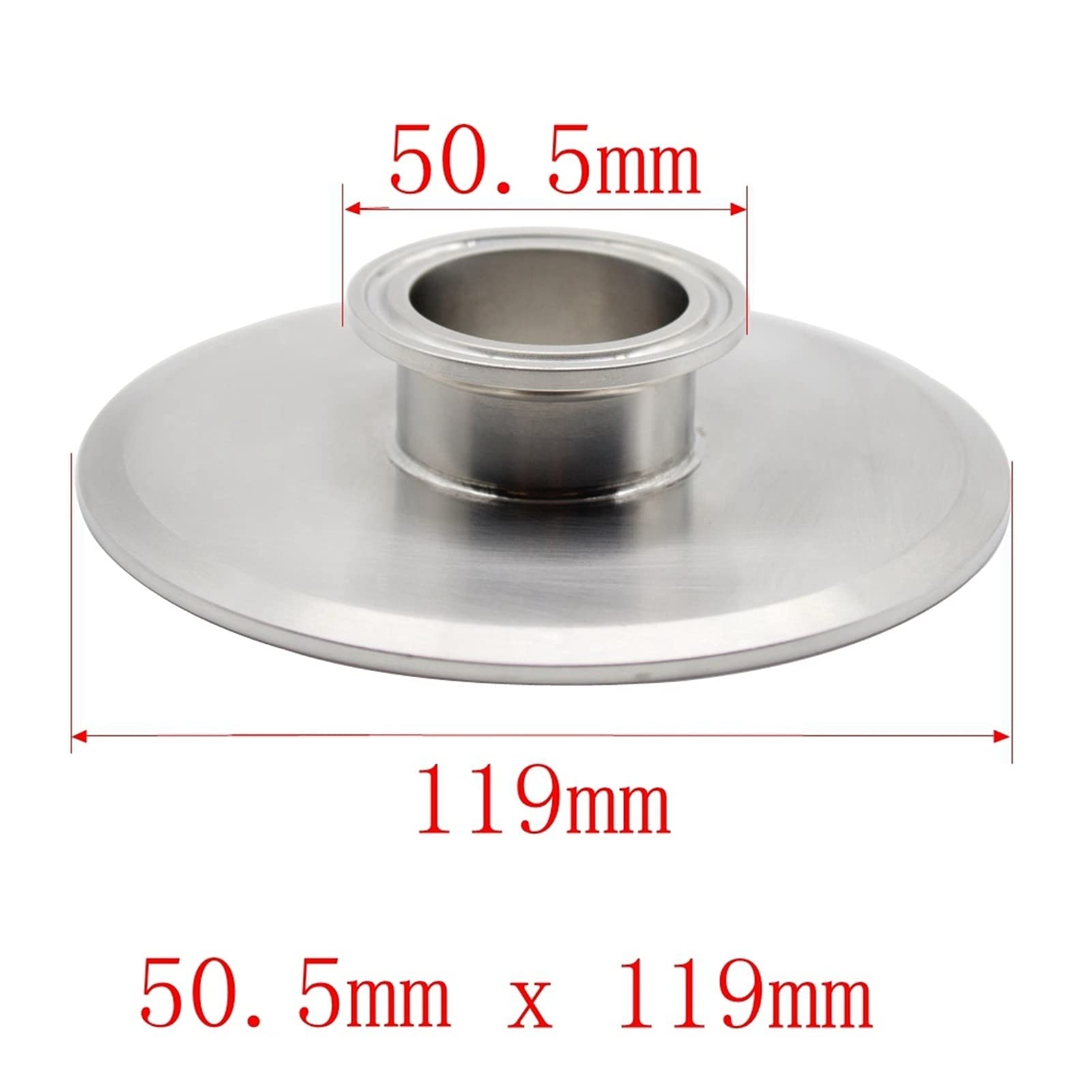 1.5 "2" 2.5 "3" 4 "Tri pinza reductor de brida reductora SOBREDOSIS Tapa final reducción SUS 304 Sangre de acero inoxidable(50.5mmx119mm,5 pcs)