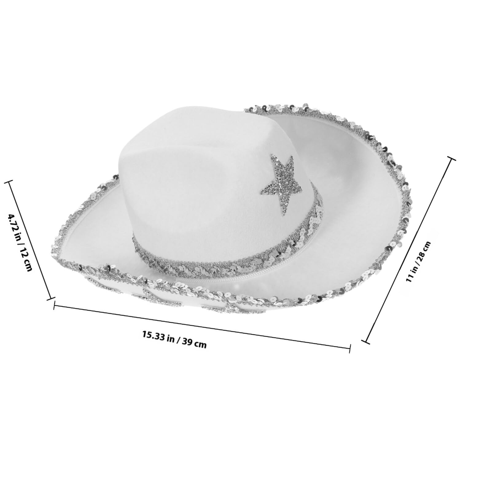 SHINEOFI Sombrero de Vaquera Occidental Blanco para Mujer, Accesorio de Disfraz con Cuerda Ajustable para Fiestas y Eventos Temáticos, Sombrero de Vaquero para Boda y Despedida de Soltera,